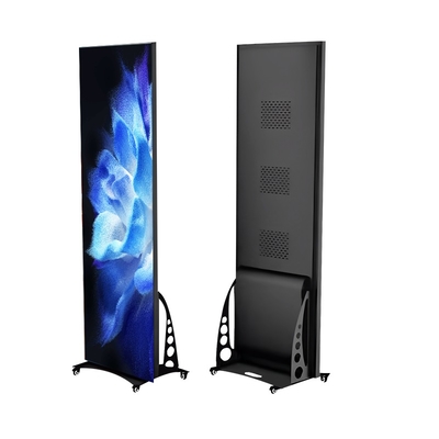 Height Adjustable Portable Indoor Led Poster WIFI USB Control Standing Led Poster Display 1920X640mm Portable Led Poster Screen