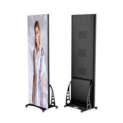 Height Adjustable Portable Indoor Led Poster WIFI USB Control Standing Led Poster Display 1920X640mm Portable Led Poster Screen