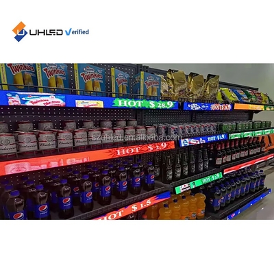 P1.25 HD Indoor LED Ticker Supermarket Shelf Display Module with Programmable Text Message for Shopping Malls and Supermarkets