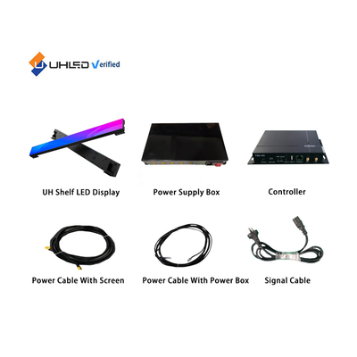 Ultra Wide Small Supermarket Advertising Player Bar Stretched Digital LED Shelf Edge LED Strip Screen Display