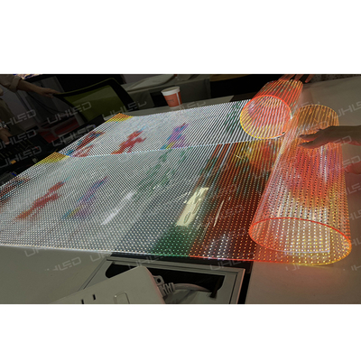 Led Film Screen Led Transparent Led Film for Glass Installed Play Advertising Soft  Transparent Glass Film LED Screen