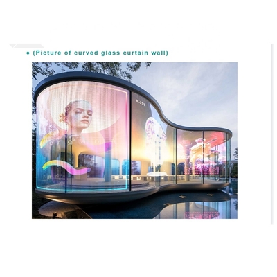 Led Film Screen Led Transparent Led Film for Glass Installed Play Advertising Soft  Transparent Glass Film LED Screen