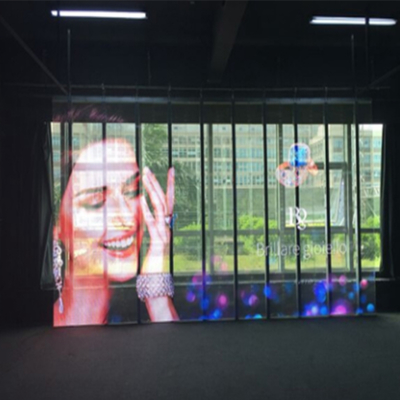 The Newest Waterproof Indoor Led Curtain Transparent Led Display Mesh for Advertising  Transparent Film Advertising LED Display