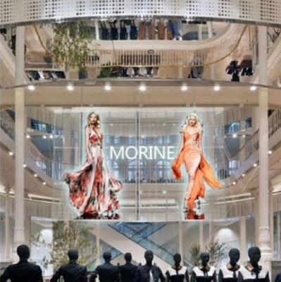 High Resolution High Brightness 500*500 500*1000 1000*1000  Curtain Film Transparent LED Display
