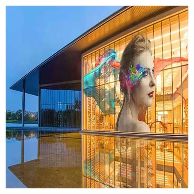 Curtain Led Display Transparent LED Display Full Color Easy Maintenance  Convenient Indoor Screen