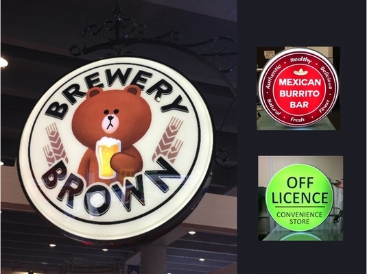 Customized  Round Circle LED Display  Indoor Outdoor Shop Store Dual Sides Waterproof Screen Sign Logo