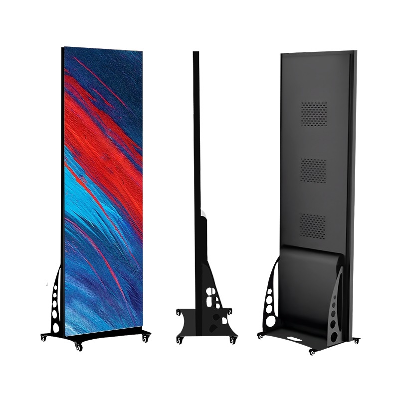 Height Adjustable Portable Indoor Led Poster WIFI USB Control Standing Led Poster Display 1920X640mm Portable Led Poster Screen